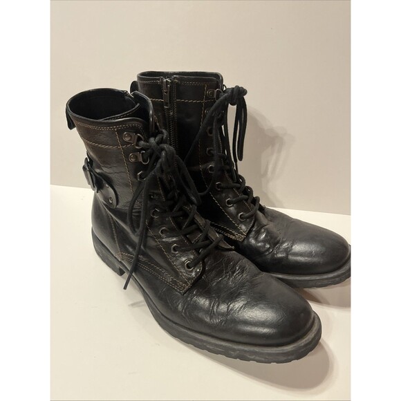 ASTON GREY Collection Rockcastle Black Leather Lace Up Zip Boots Mens 11 US NICE main image 8